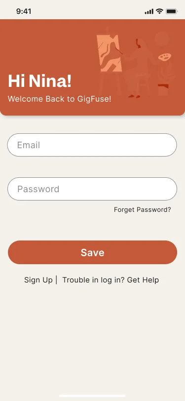 Returning user welcome screen